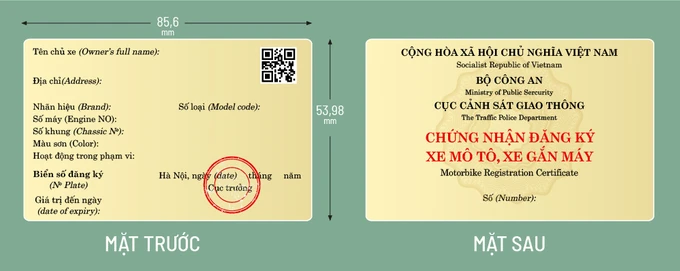 Giấy đăng ký xe sẽ làm bằng nhựa có mã QR