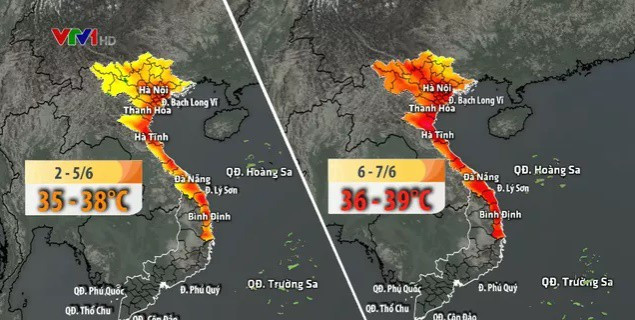 Dự báo các đợt nắng nóng tại Bắc Bộ trong tháng 6 Dự báo các đợt nắng nóng tại Bắc Bộ trong tháng 6