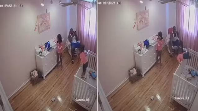 Pha giải cứu con gái ngã khỏi mép bàn "xuất thần" của bố