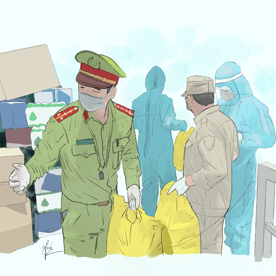 Xúc động bộ tranh tri ân những người hùng “áo trắng” của sinh viên Đà Nẵng ảnh 4 Xúc động bộ tranh tri ân những người hùng “áo trắng” của sinh viên Đà Nẵng ảnh 4