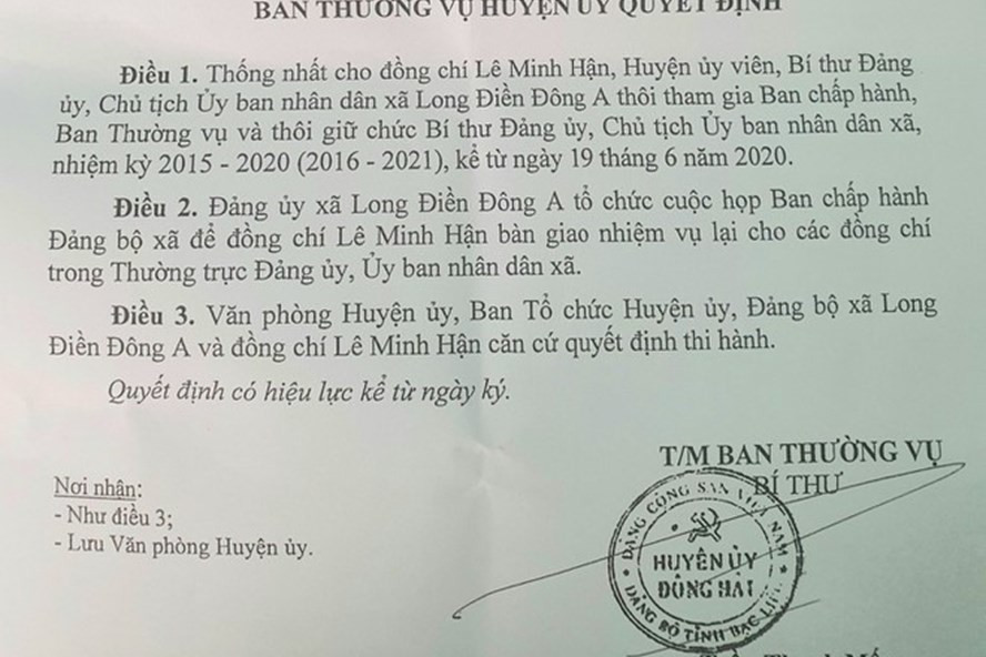 Kỷ luật 1 huyện ủy viên sử dụng học bạ giả