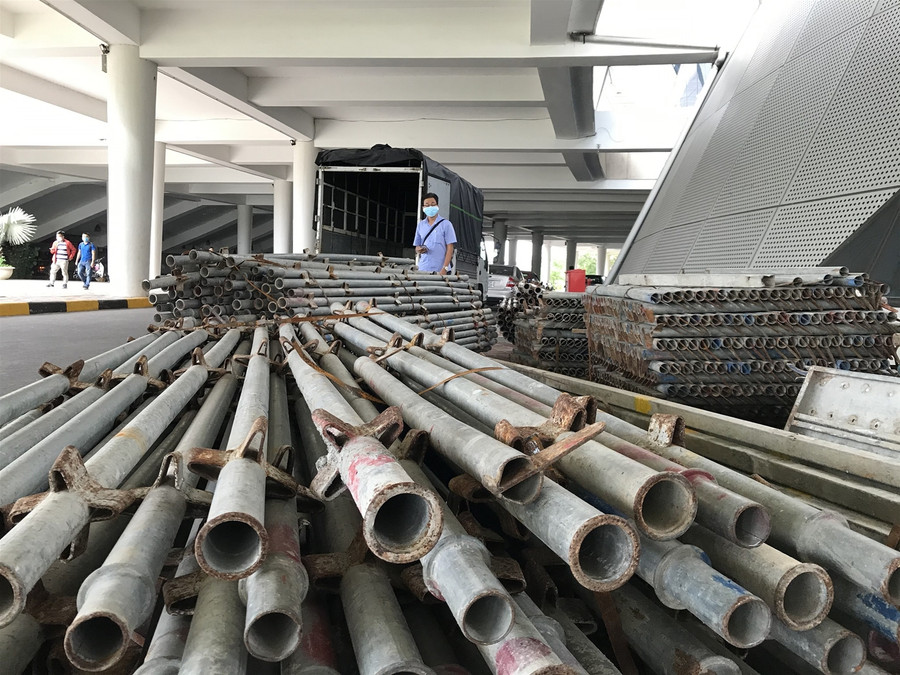 Khẩn trương đẩy nhanh tiến độ thi công bệnh viện dã chiến ở Cung thể thao Tiên Sơn ảnh 1