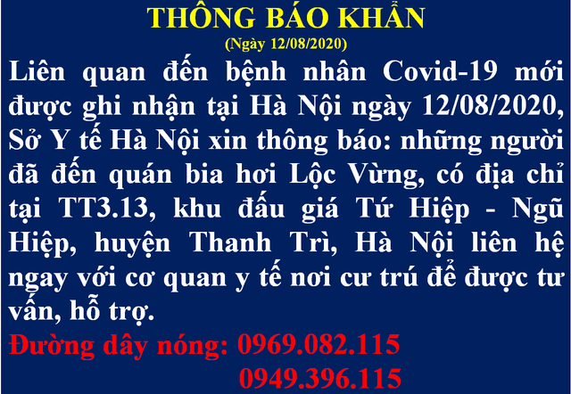 Hà Nội tìm người đến quán bia Lộc Vừng liên quan ca Covid-19 Hải Dương