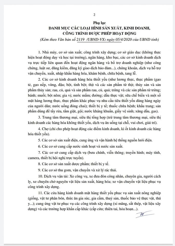 Hà Tĩnh: Công bố những ngành nghề được phép hoạt động đến 15/4 ảnh 1 Hà Tĩnh: Công bố những ngành nghề được phép hoạt động đến 15/4 ảnh 1