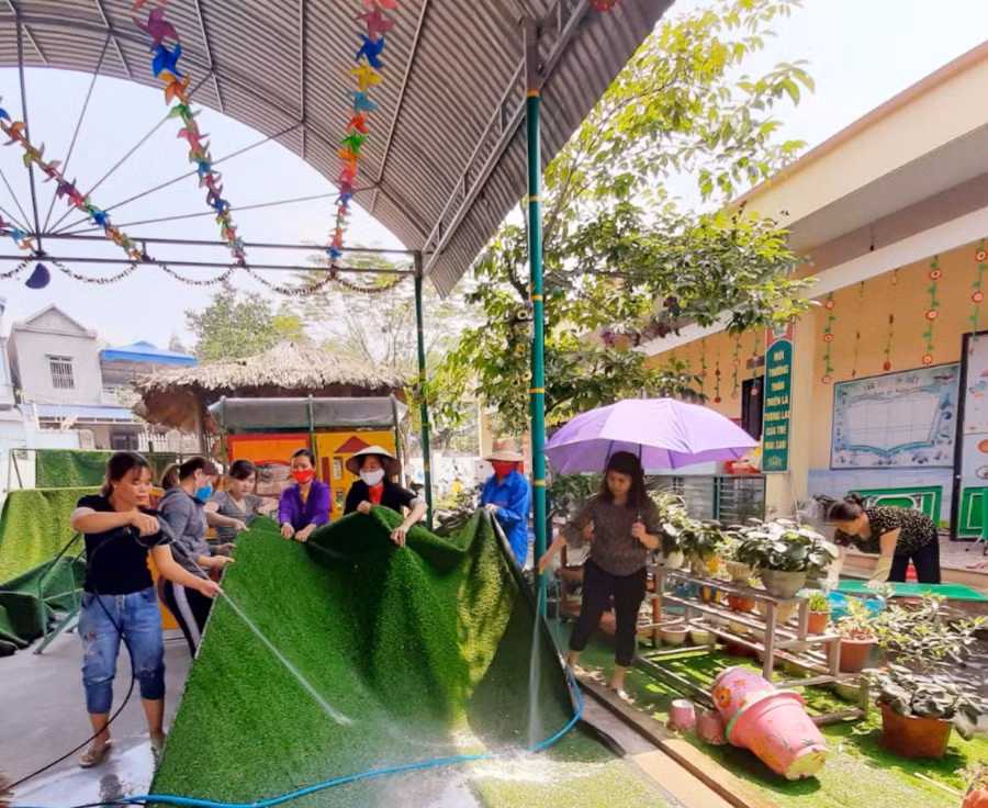 Thái Nguyên: Vất vả là có nhưng thầy cô vui mừng vì được đón "các con" trở lại trường ảnh 1