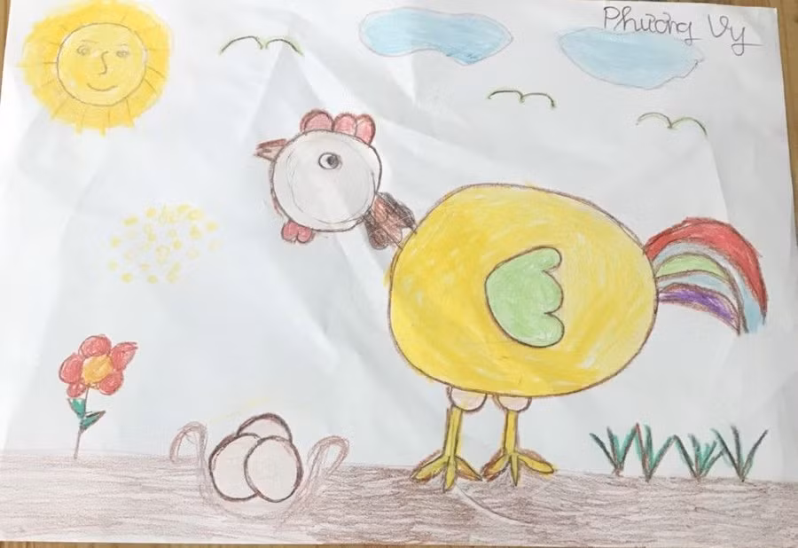 Tiết học trực tuyến ngập tràn sắc màu của học sinh tiểu học ảnh 9