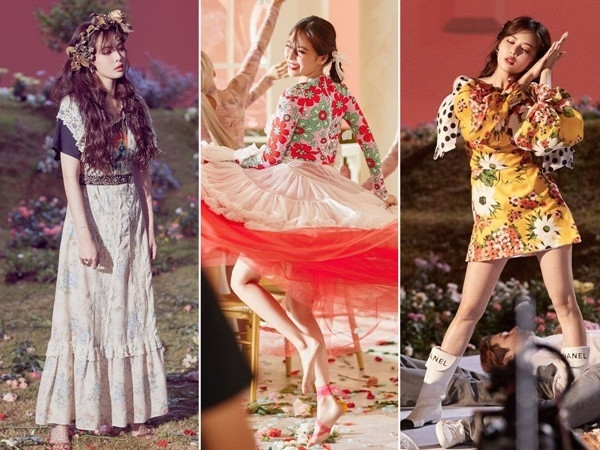 Cách diện váy áo họa tiết hoa xinh yêu hết mực của HyunA ảnh 14