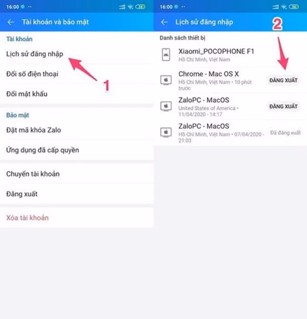 Cách đăng xuất tài khoản Zalo và Facebook từ xa ảnh 2