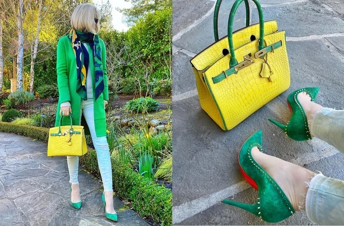 Mãn nhãn bộ sưu tập giày, túi đồng điệu của "fashionista giấu mặt"