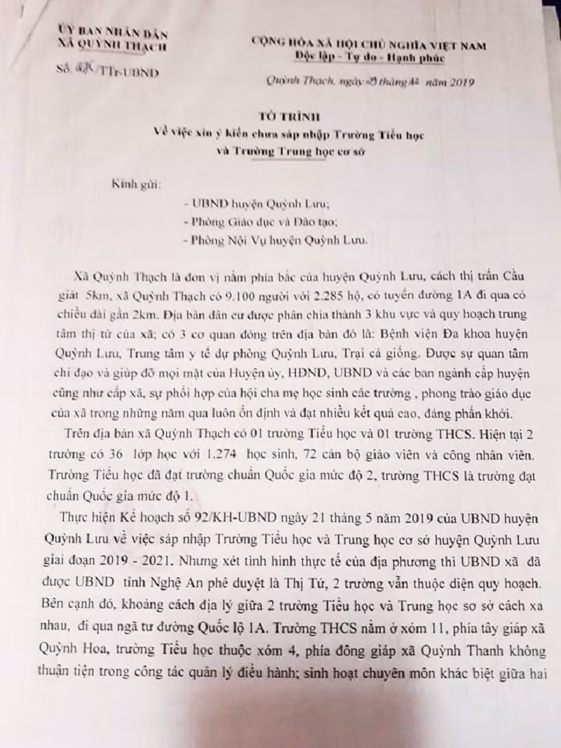 Sáp nhập trường lớp tại Quỳnh Lưu, Nghệ An: Trường than “bất cập”, huyện nói “cứ triển khai” ảnh 2