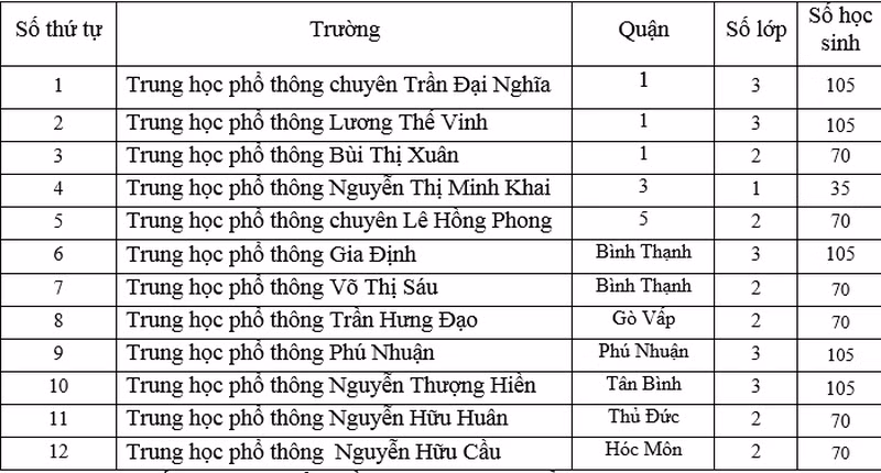 12 trường THPT tại TP.HCM tuyển sinh lớp 10 tích hợp ảnh 1