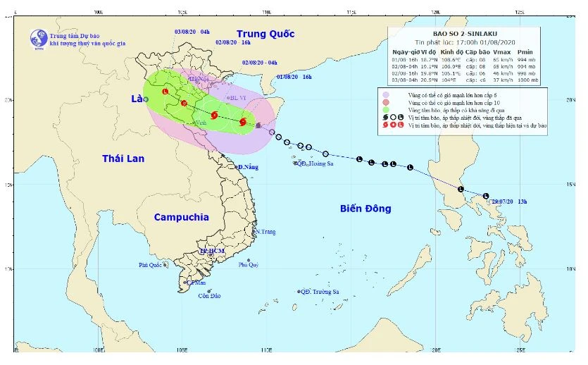 Cơn bão Quốc tế Sinlaku mạnh cấp 8, giật cấp 10