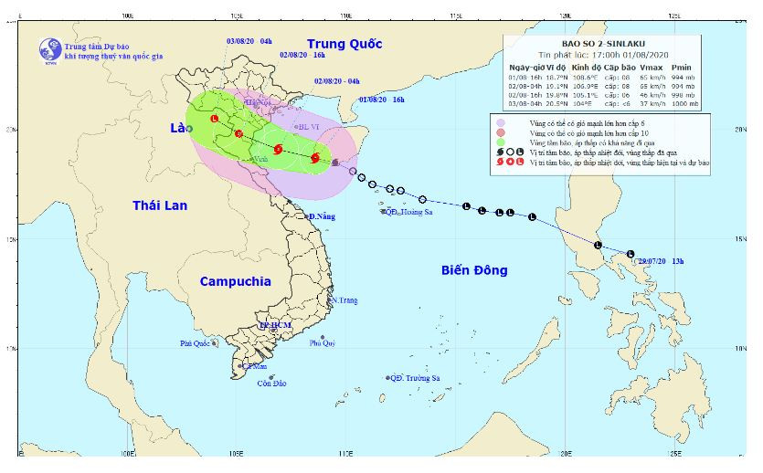 Cơn bão Quốc tế Sinlaku mạnh cấp 8, giật cấp 10
