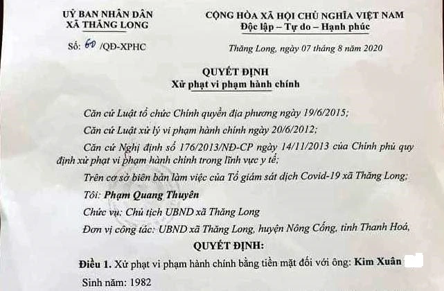 Thanh Hóa: Đang cách ly tại nhà vẫn "hồn nhiên" đi chơi, lĩnh phạt 2 triệu đồng