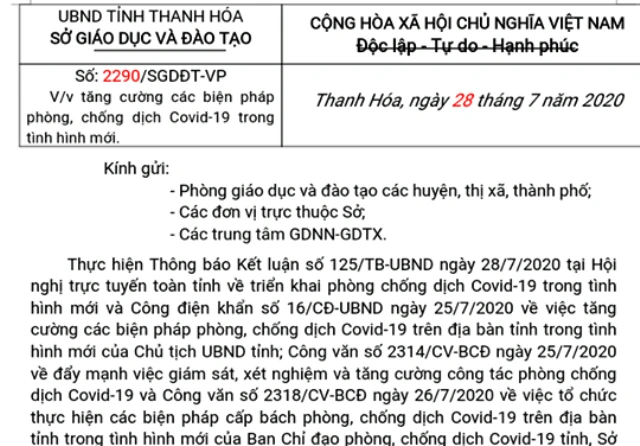 Thanh Hóa: Khuyến khích đeo khẩu trang trong trường học