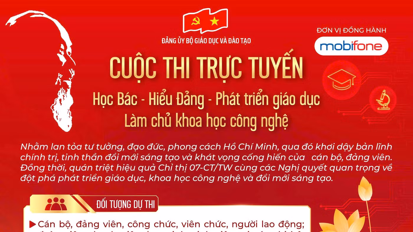 Cuộc thi trực tuyến 'Học Bác - Hiểu Đảng - Phát triển giáo dục - Làm chủ khoa học công nghệ'