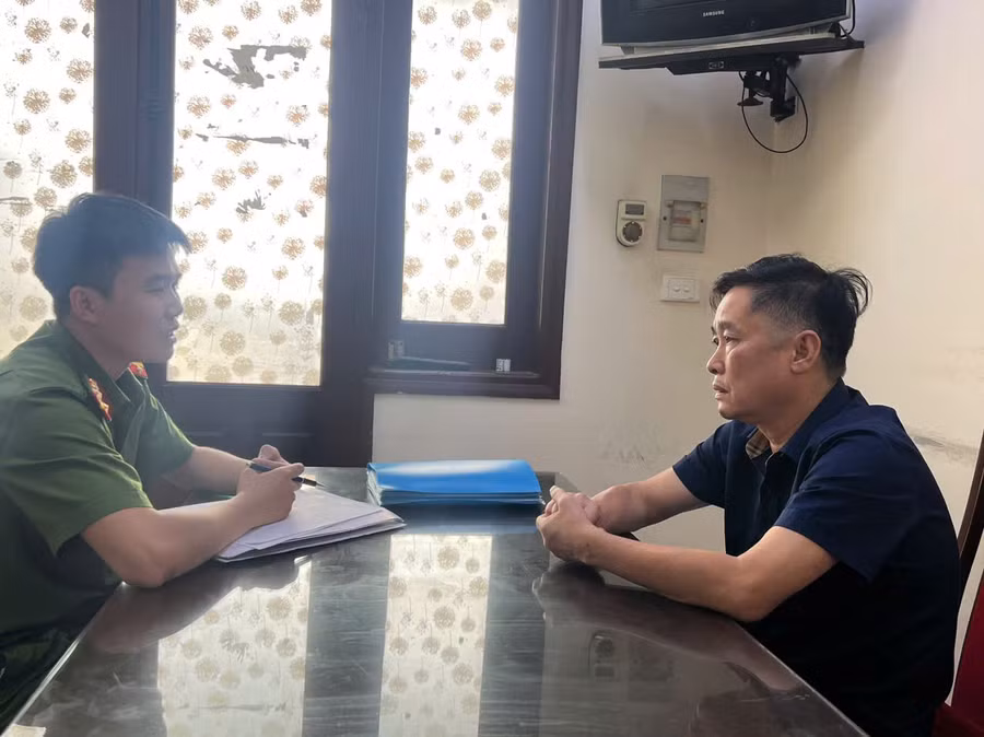 Bị can Hoàng Tất Thành tại cơ quan điều tra.