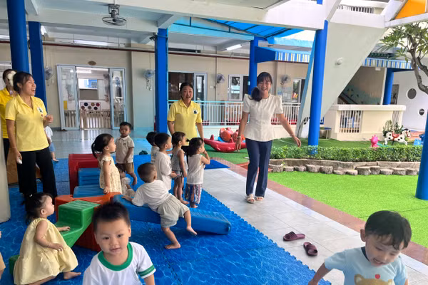 Trường Mầm non 19/5 Thành phố, một trong những trường thí điểm Chương trình tiếng Anh tích hợp từ năm học 2026-2027. Ảnh: Phương Nhi