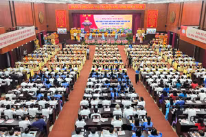 Toàn cảnh Đại hội đại biểu MTTQ Việt Nam TP Cần Thơ lần thứ I, nhiệm kỳ 2025 - 2030.