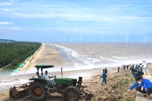 Ngay sau chỉ đạo của Chủ tịch UBND tỉnh, các ngành liên quan và địa phương đã nhanh chóng vào cuộc thu gom rác ở biển Ba Động.