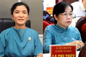 Quyền Giám đốc Sở GD&ĐT TP Cần Thơ, bà Trần Thị Huyền và Giám đốc Sở GD&ĐT tỉnh Vĩnh Long, bà La Thị Thúy.