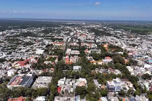 Một góc phường Trà Vinh, tỉnh Vĩnh Long từ trên cao.