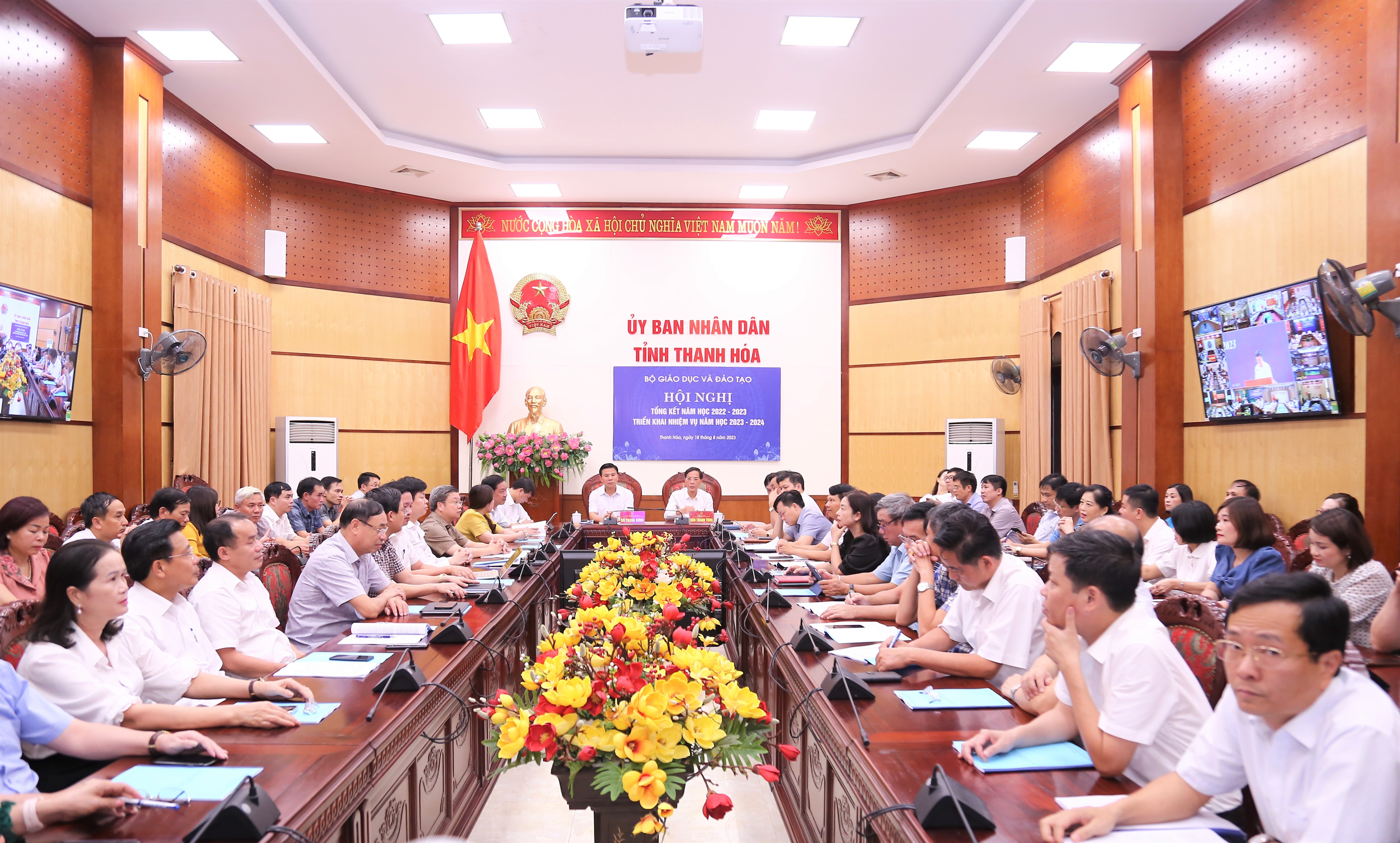 Các đại biểu tham dự Hội nghị tại điểm cầu Thanh Hóa.