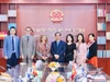 Bộ trưởng Nguyễn Kim Sơn, Đại sứ Carmen Cano de Lasala (giữa) và đại diện hai đơn vị tại buổi tiếp.