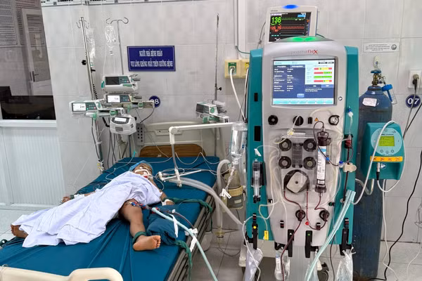 Bệnh nhi được các y bác sĩ tích cực theo dõi và điều trị sau khi bị ong vò vẽ đốt.