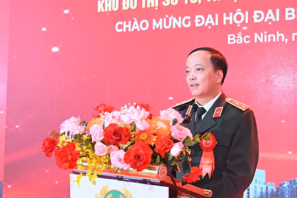 Thứ trưởng Bộ Công an Đặng Hồng Đức phát biểu tại buổi lễ.
