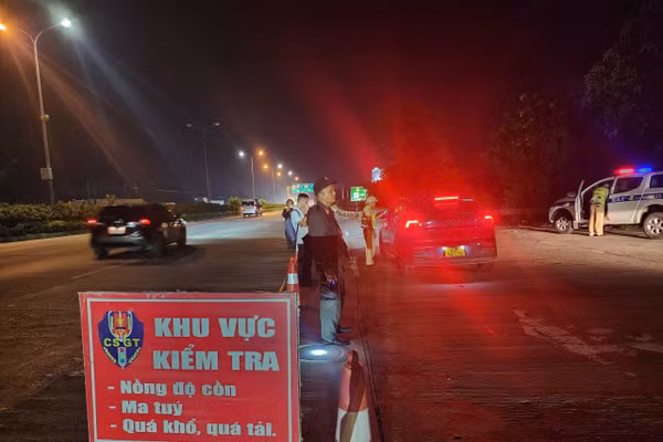 Khu vực kiểm tra nồng độ cồn lái xe.