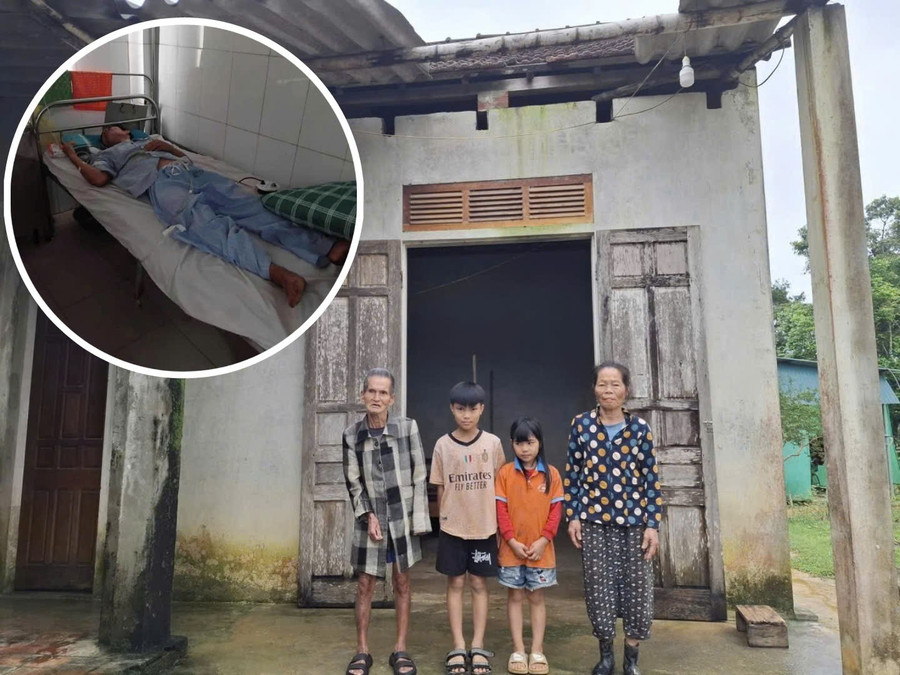 Bố bị tai nạn liệt tủy, 2 đứa trẻ sống cơ cực với ông bà nội già yếu.