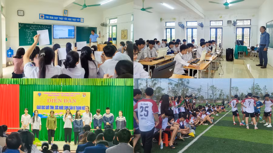 Trường THPT Cẩm Xuyên nỗ lực vượt khó để dạy học theo chủ trương mới.