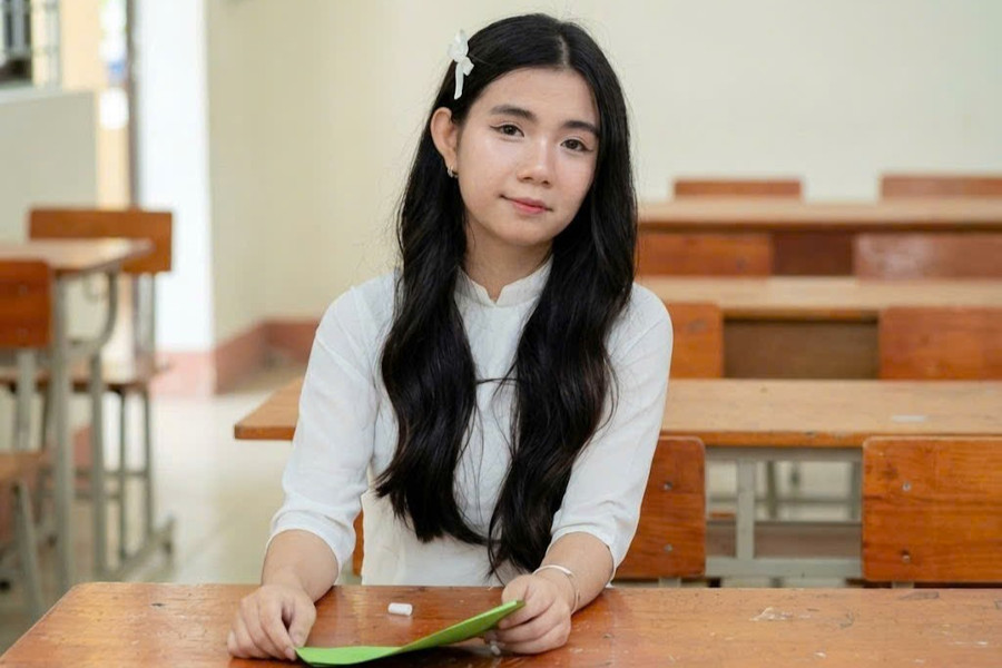 Nữ sinh Trần Bảo Ngọc. (Ảnh: B.H)