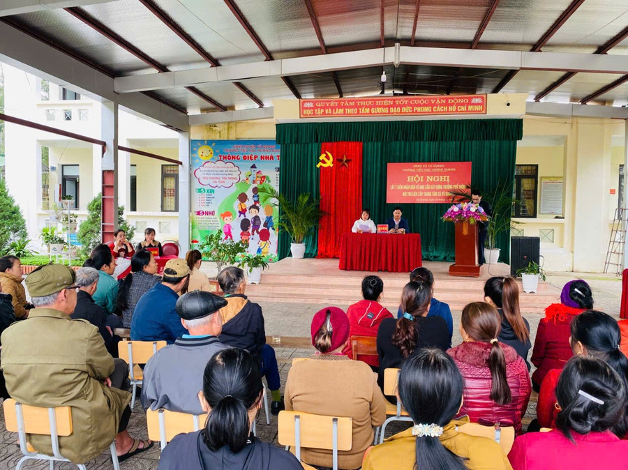 Xã Vũ Quang tổ chức lấy ý kiến Nhân dân về phương án cải tạo, nâng cấp Trường TH&THCS Quang Thọ.