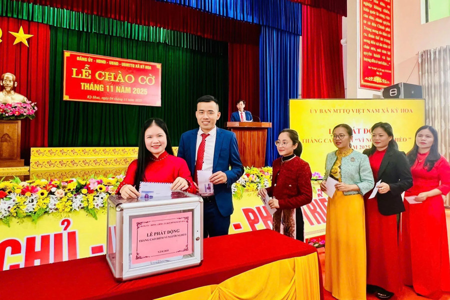 Xã Kỳ Hoa phát động ủng hộ Quỹ "Vì người nghèo" năm 2025. (Ảnh:P.H)