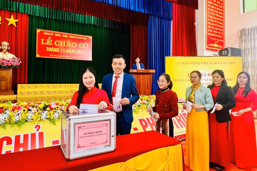 Xã Kỳ Hoa phát động ủng hộ Quỹ "Vì người nghèo" năm 2025. (Ảnh:P.H)