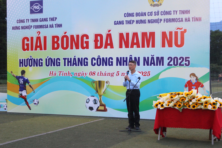 Ông Lô Trung Minh - Giám đốc Bộ phận Quản lý Formosa Hà Tĩnh phát biểu chúc mừng 5.jpg