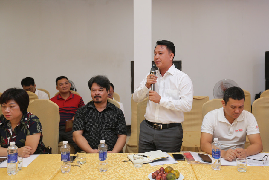 Ông Nguyễn Xuân Lộc - Phụ trách Văn phòng Báo Giáo dục và Thời đại khu vực Đồng bằng sông Cửu Long phát biểu tại Hội nghị. 4i7a0875.jpg