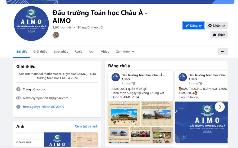 Các phụ huynh phản ánh tìm hiểu thông tin qua mạng và vào trang Fanpage Đấu trường Toán học châu Á - AIMO để đăng ký cho con dự thi.