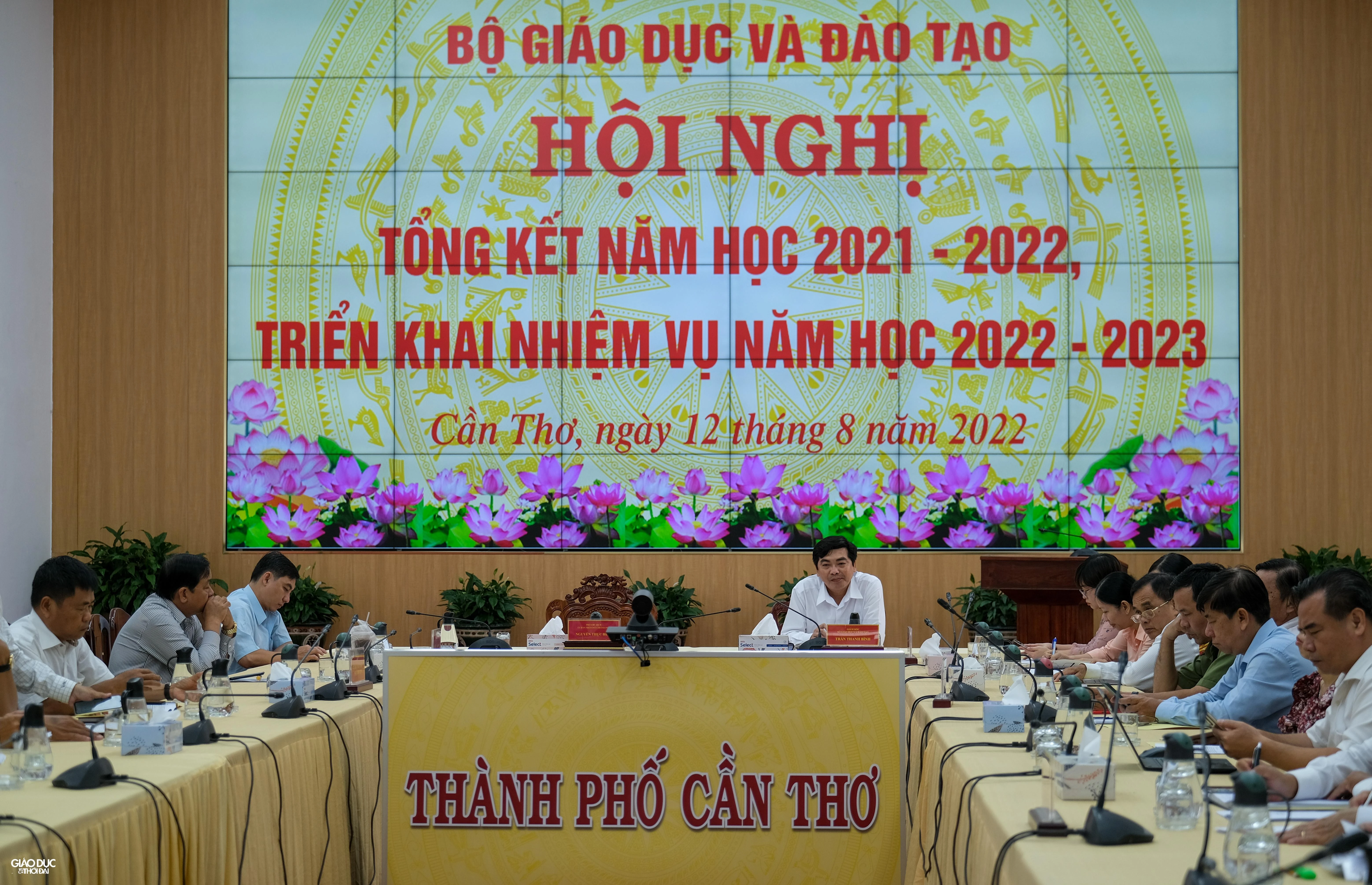 Quang cảnh hội nghị tổng kết năm học 2021-2022 tại điểm cầu TP Cần Thơ.