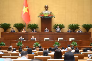 Toàn cảnh Phiên họp sáng 16/6. 