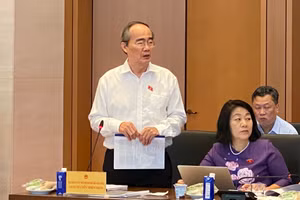 Giáo sư Nguyễn Thiện Nhân phát biểu ý kiến.