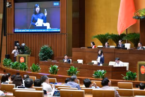 Bộ trưởng Bộ Y tế đưa vào nghị trường các mẫu thuốc lá "bắt mắt" để cảnh báo. 