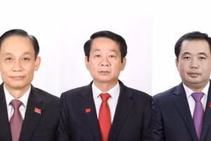 Từ trái qua phải: Ông Lê Hoài Trung, ông Đỗ Thanh Bình, ông Trần Đức Thắng. 