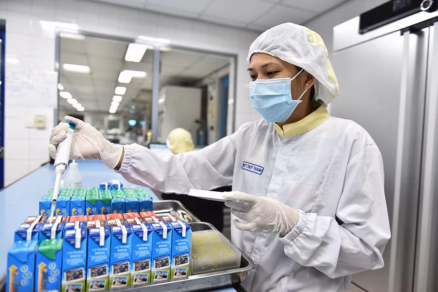 Trước khi được “cấp phép” đến tay người dùng, sữa tươi Cô Gái Hà Lan phải đạt chuẩn “4 Không”: Không dư lượng trừ sâu, không màu hóa học, không dư lượng kháng sinh, không chất bảo quản