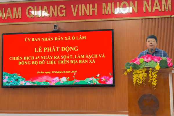 Lễ phát động Chiến dịch 45 ngày xây dựng dữ liệu số ở xã miền núi Ô Lâm, tỉnh An Giang.