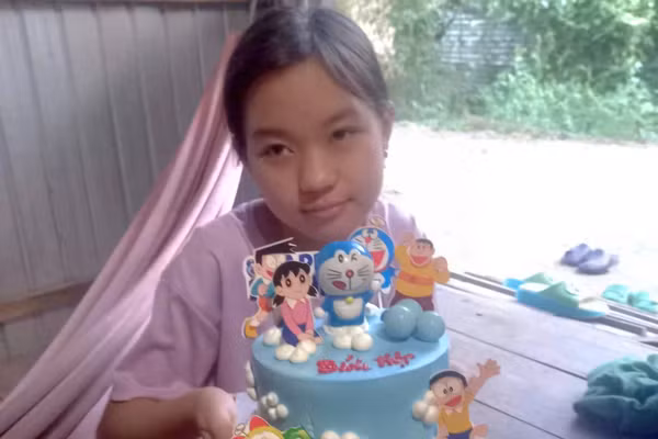 Nữ sinh Nguyễn Thị Bích Hợp lúc khỏe mạnh.