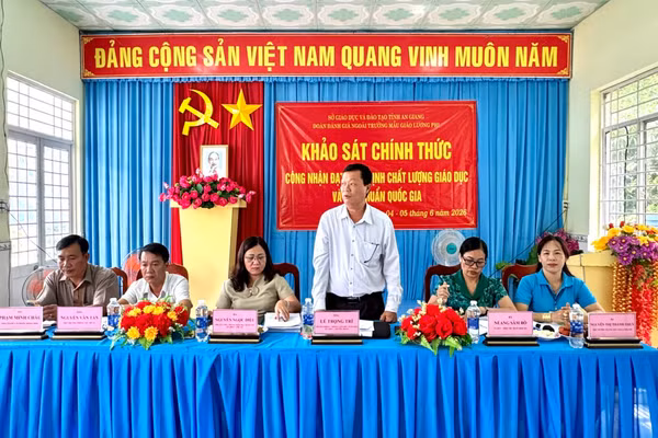 Sở GD&ĐT An Giang khảo sát tiến trình xây dựng trường chuẩn Quốc gia tại Trường Mẫu giáo Lương Phi (xã Ô Lâm).