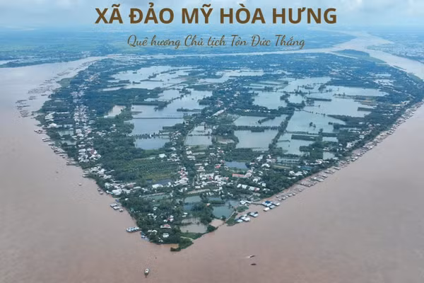 Xã Mỹ Hòa Hưng là xã nước ngọt thứ 2 được công nhận xã đảo thuộc tỉnh An Giang. Ảnh: MHH